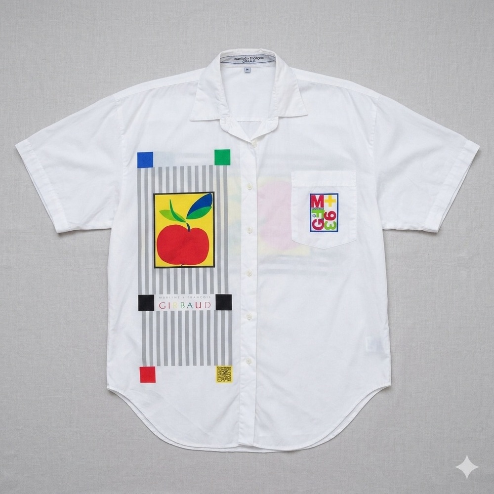 Vintage 90s Marithe Francois Girbaud Graphic Apple Shirt